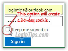 Login without "Keep me signed in" checked